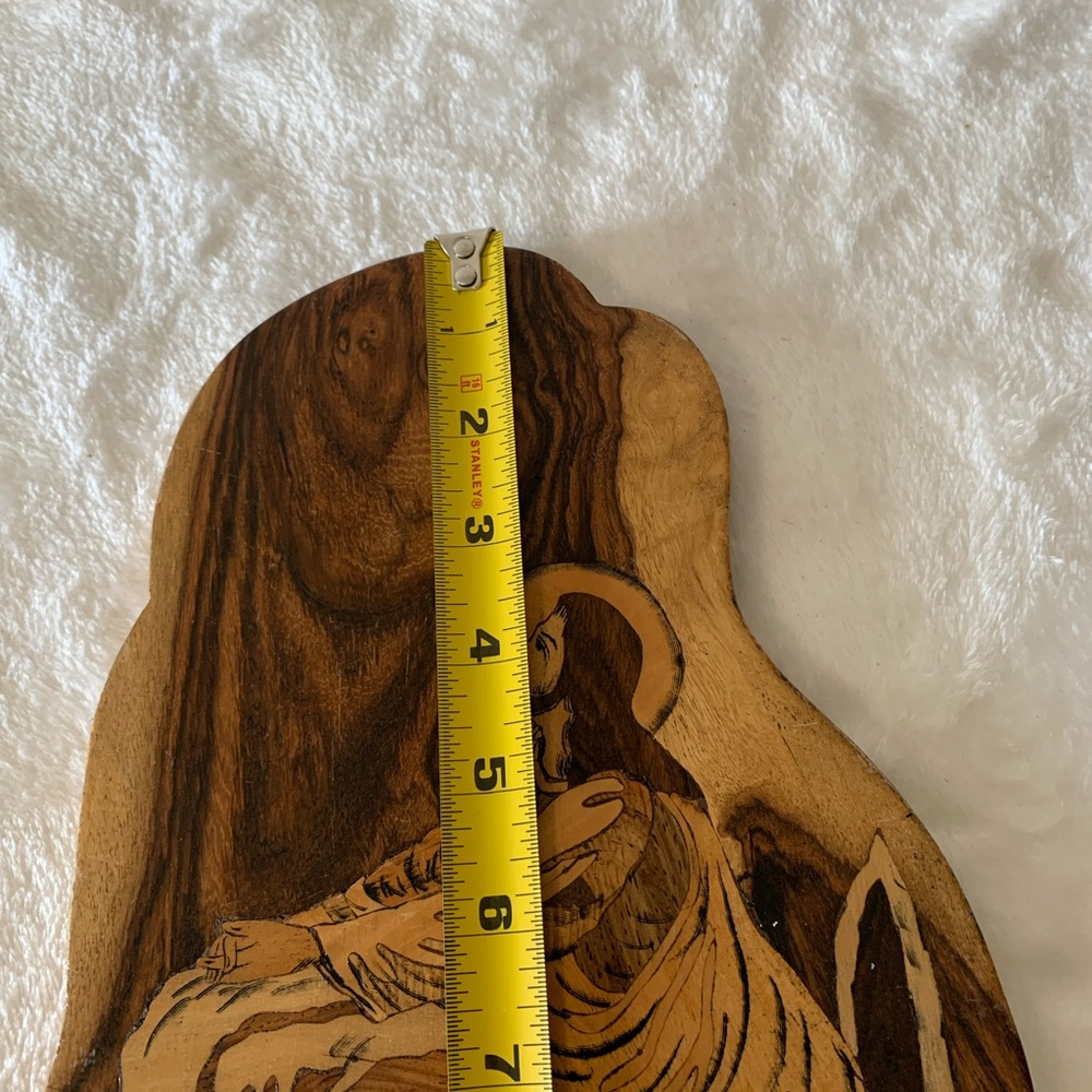 Vintage Parquetry Wood “Jesus Praying”Hand Crafted - Picture 3 of 7
